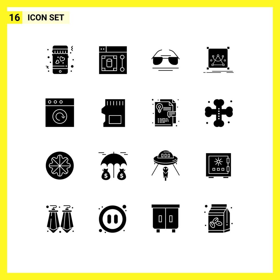 impostato di 16 moderno ui icone simboli segni per ricaricare App occhio ridimensionamento la modifica modificabile vettore design elementi
