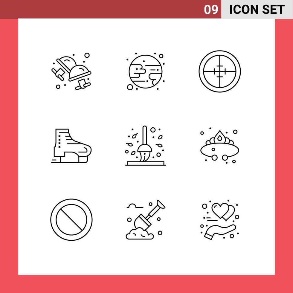 mobile interfaccia schema impostato di 9 pittogrammi di autunno ghiaccio pattini distintivo Canada alpino modificabile vettore design elementi