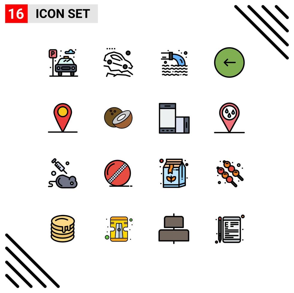 azione vettore icona imballare di 16 linea segni e simboli per globale giocare tubo multimedia indietro modificabile creativo vettore design elementi
