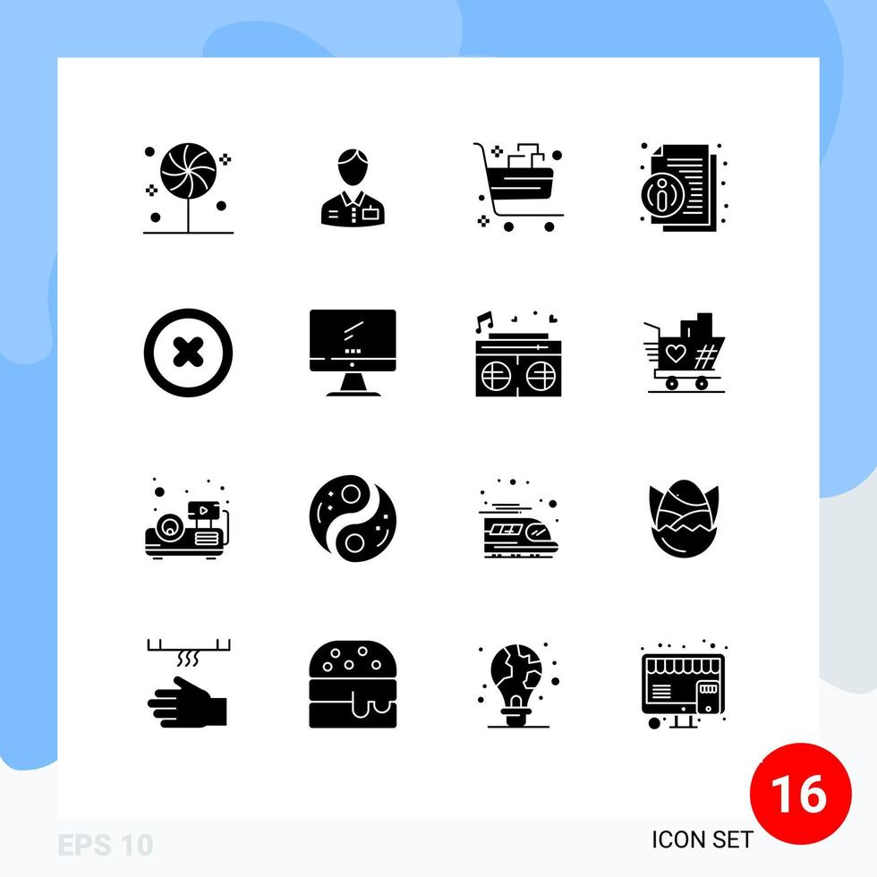 16 creativo icone moderno segni e simboli di notizia Informazioni servizio di commercio modificabile vettore design elementi
