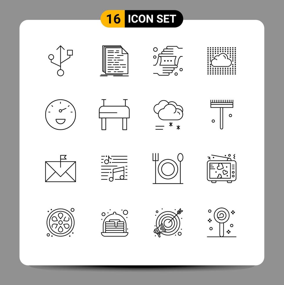 16 creativo icone moderno segni e simboli di valutare sicuro gesto cielo nube modificabile vettore design elementi
