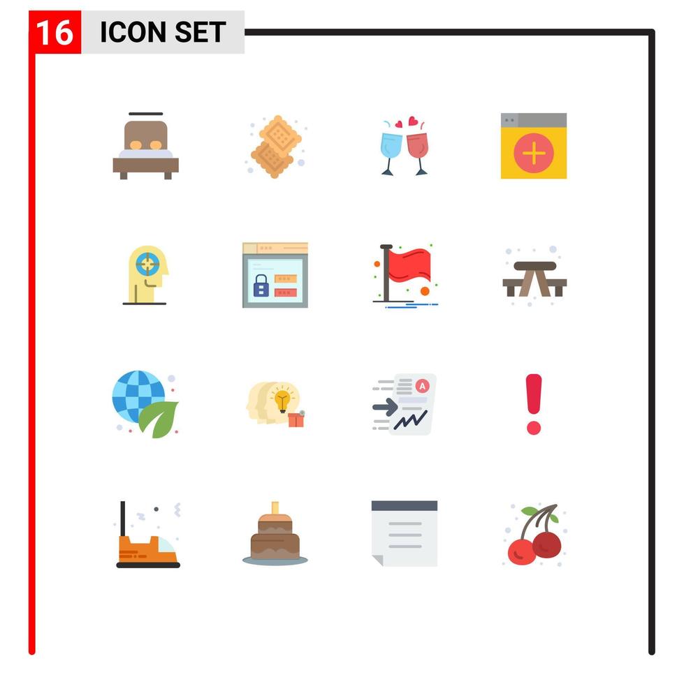 16 piatto colore concetto per siti web mobile e applicazioni App nuovo dolce finestra nozze modificabile imballare di creativo vettore design elementi