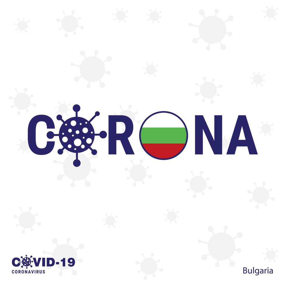 Bulgaria coronavirus tipografia covid19 nazione bandiera restare casa restare salutare prendere cura di il tuo proprio Salute vettore