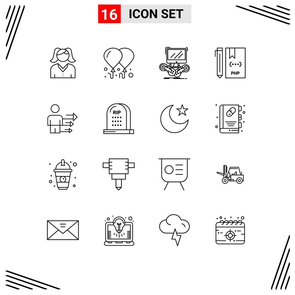 16 universale schema segni simboli di attività commerciale php Internet file sviluppare modificabile vettore design elementi