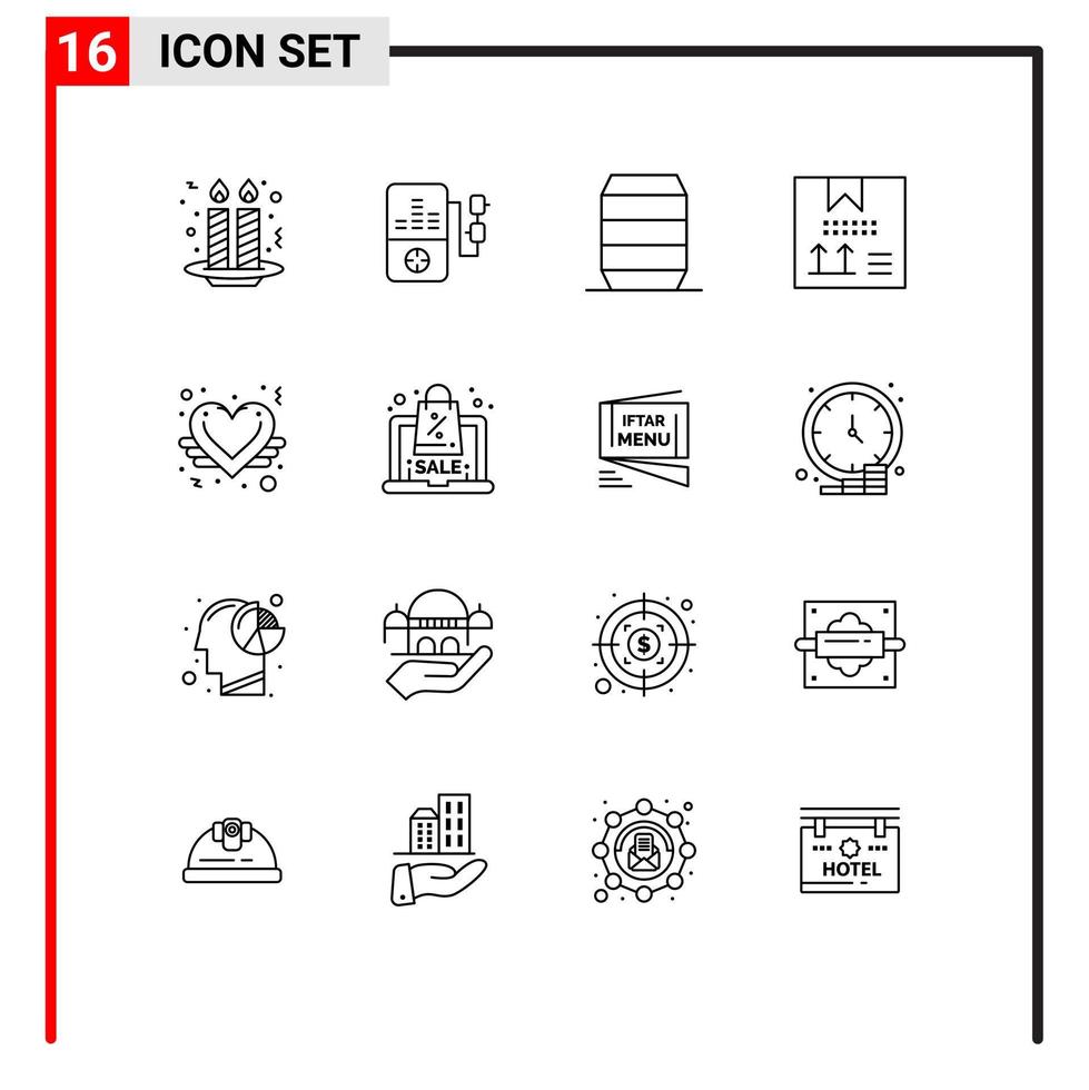 16 creativo icone moderno segni e simboli di cuore programmazione bevanda sviluppo codifica modificabile vettore design elementi