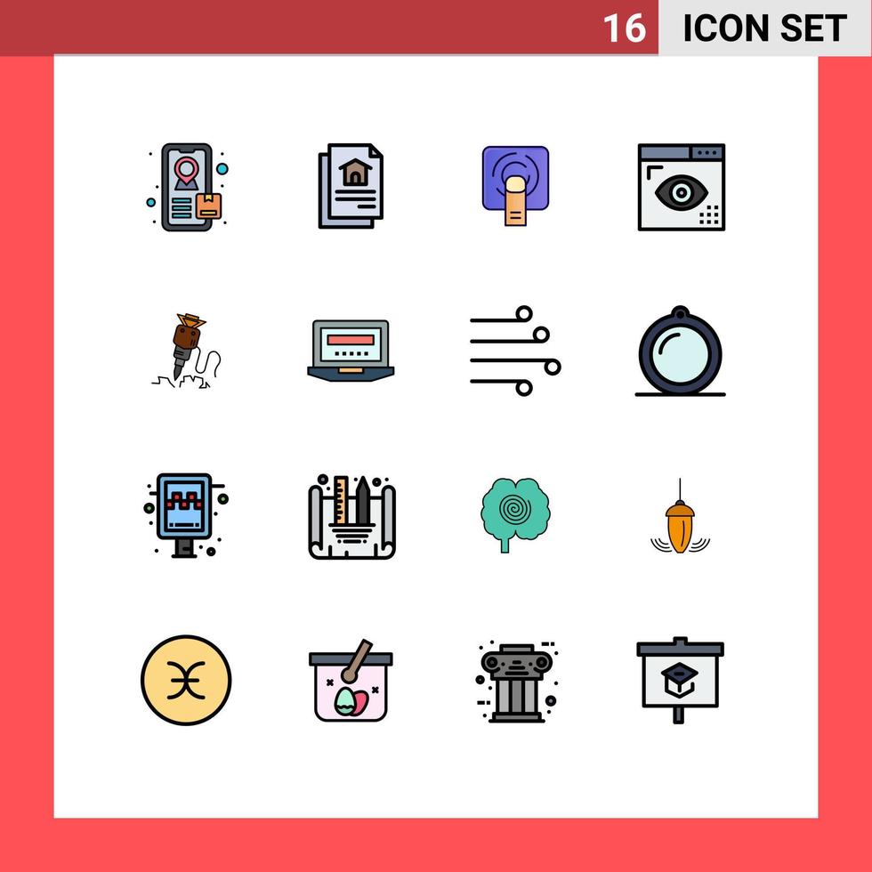 16 universale piatto colore pieno Linee impostato per ragnatela e mobile applicazioni attrezzo. costruzione. codifica. costruzione. programmazione vettore