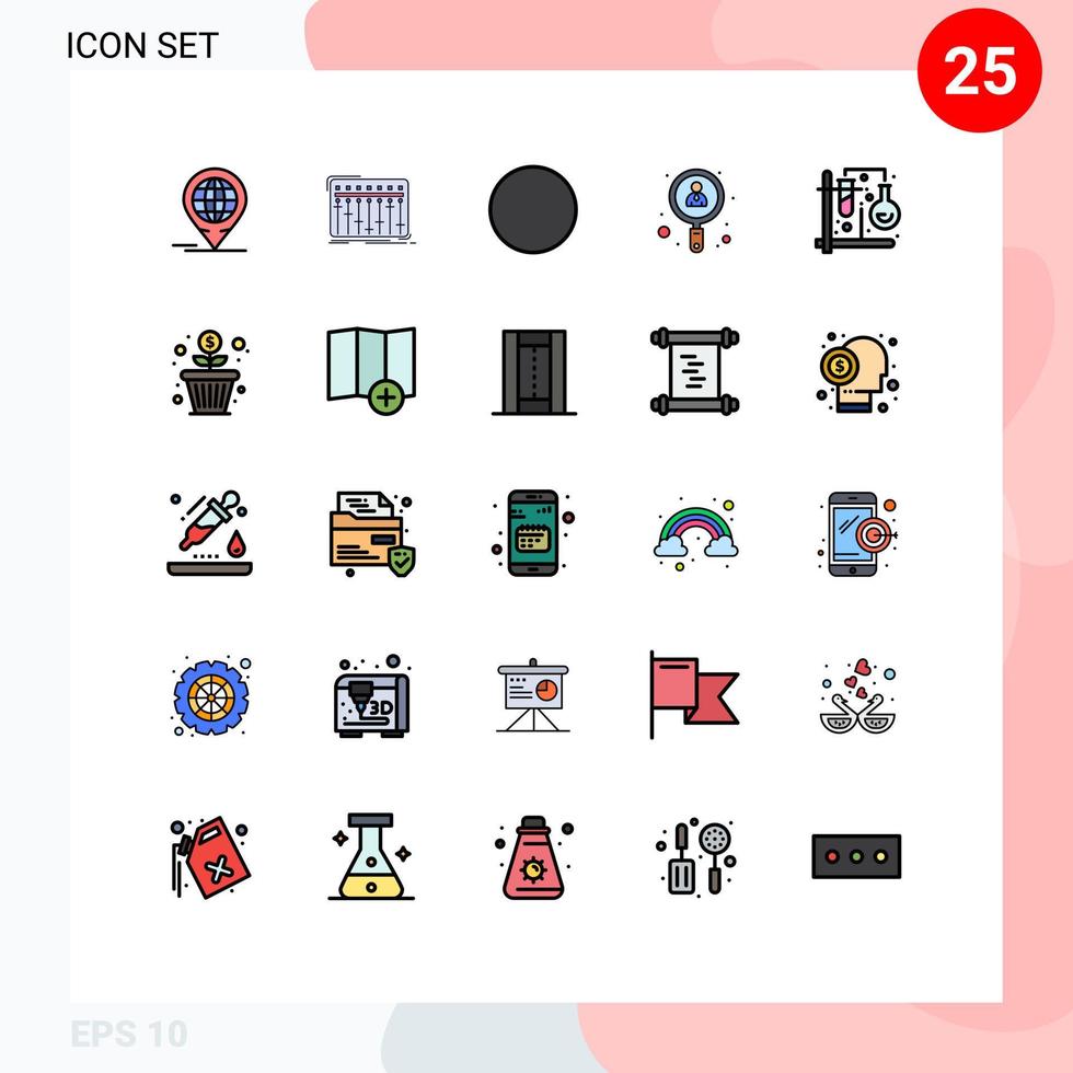 impostato di 25 moderno ui icone simboli segni per test lavoro studio utente dipendente modificabile vettore design elementi
