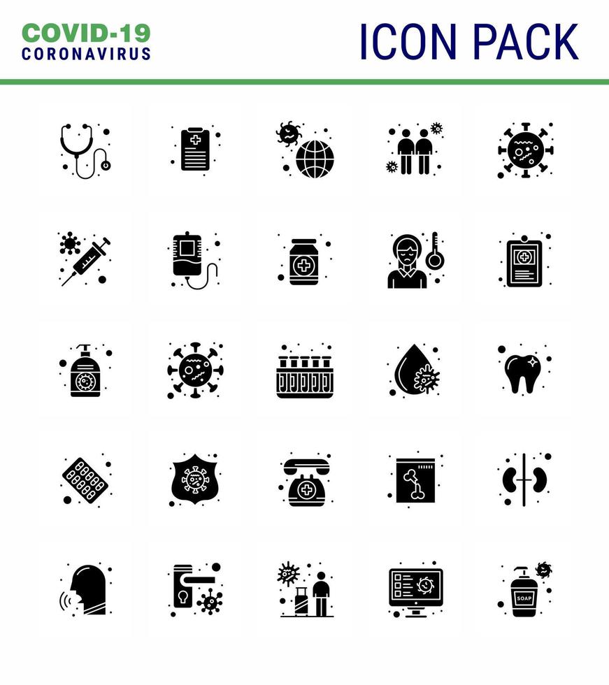semplice impostato di covid19 protezione blu 25 icona imballare icona incluso virus virus infezione trasmettitori diffusione virale coronavirus 2019 nov malattia vettore design elementi