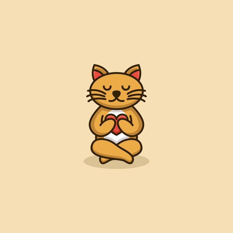 gatto carino concetto logo design vettore