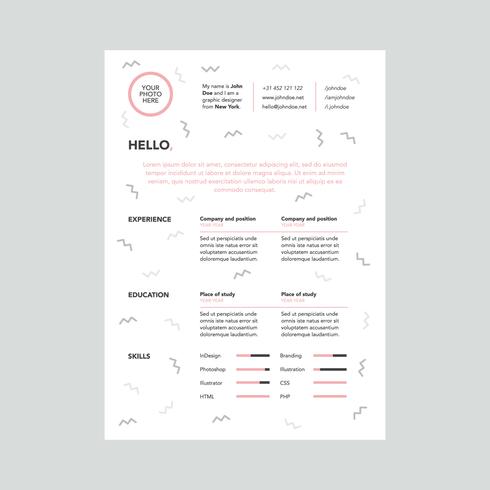 Super Divertente Graphic Designer Curriculum vettore