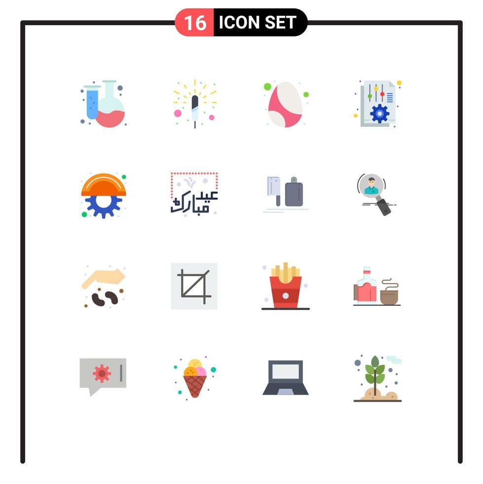 universale icona simboli gruppo di 16 moderno piatto colori di fresa rapporto Pasqua opzioni file modificabile imballare di creativo vettore design elementi