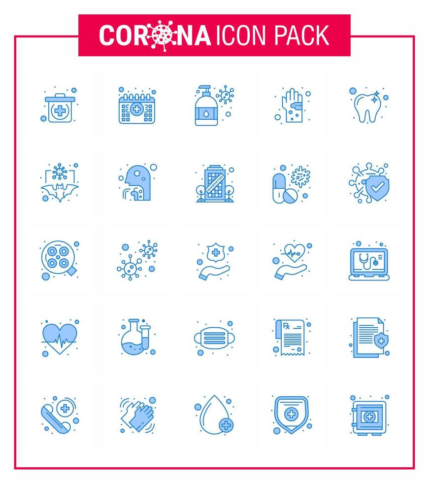 covid19 icona impostato per Infografica 25 blu imballare come come cura igiene manicure mano sporco virale coronavirus 2019 nov malattia vettore design elementi