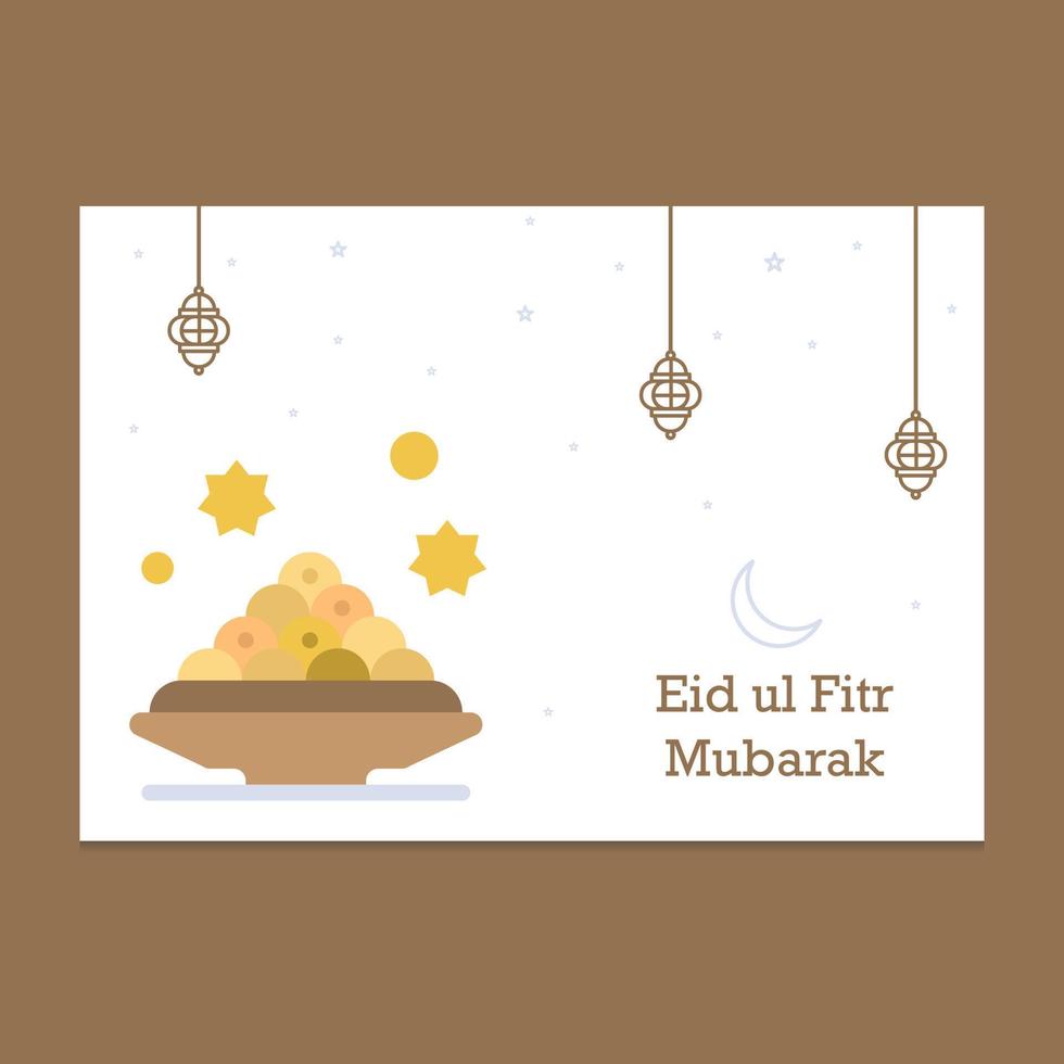 illustrazione della cartolina d'auguri di eid mubarak vettore