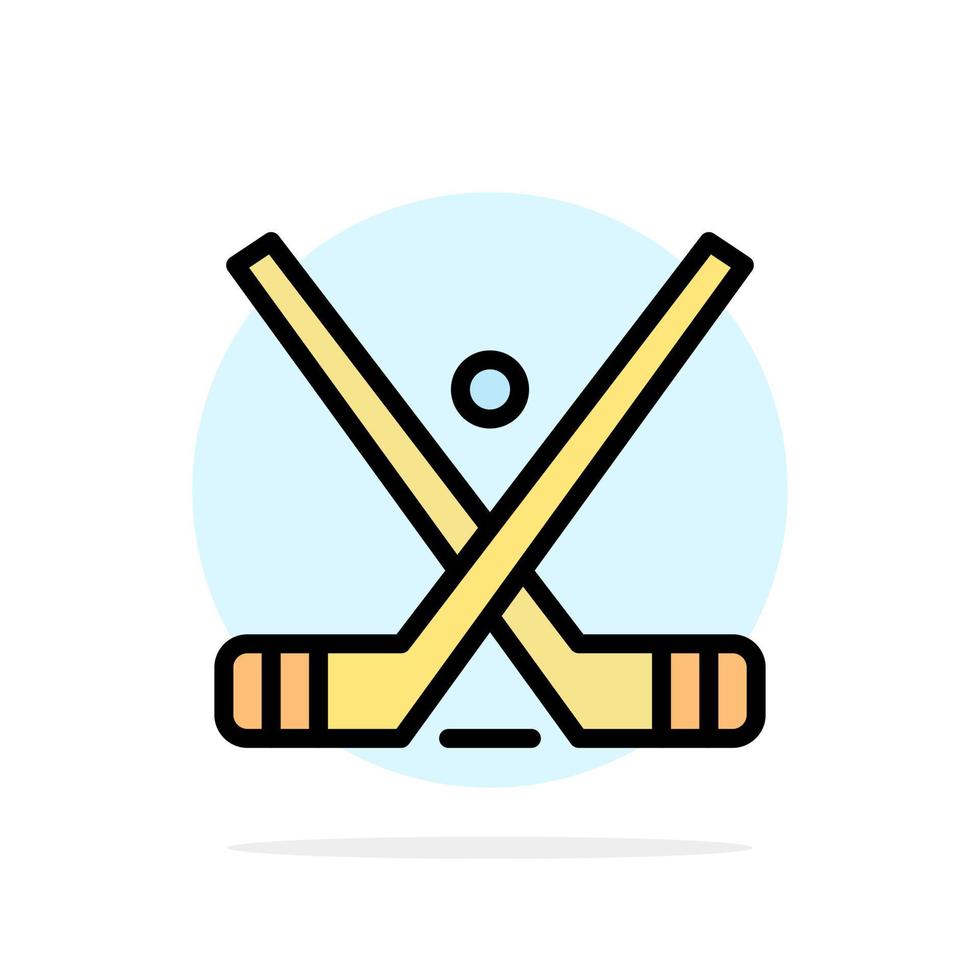 emblema hockey ghiaccio bastone bastoni astratto cerchio sfondo piatto colore icona vettore