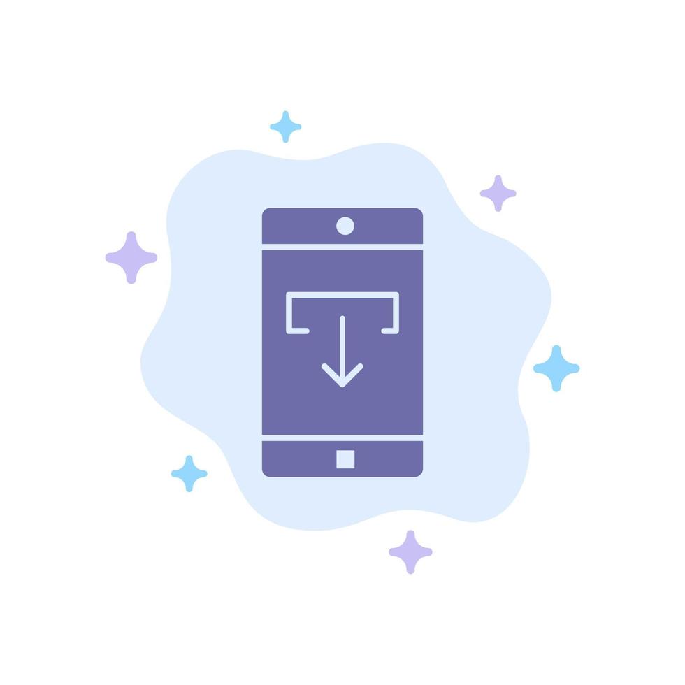 applicazione dati Scarica mobile mobile applicazione blu icona su astratto nube sfondo vettore