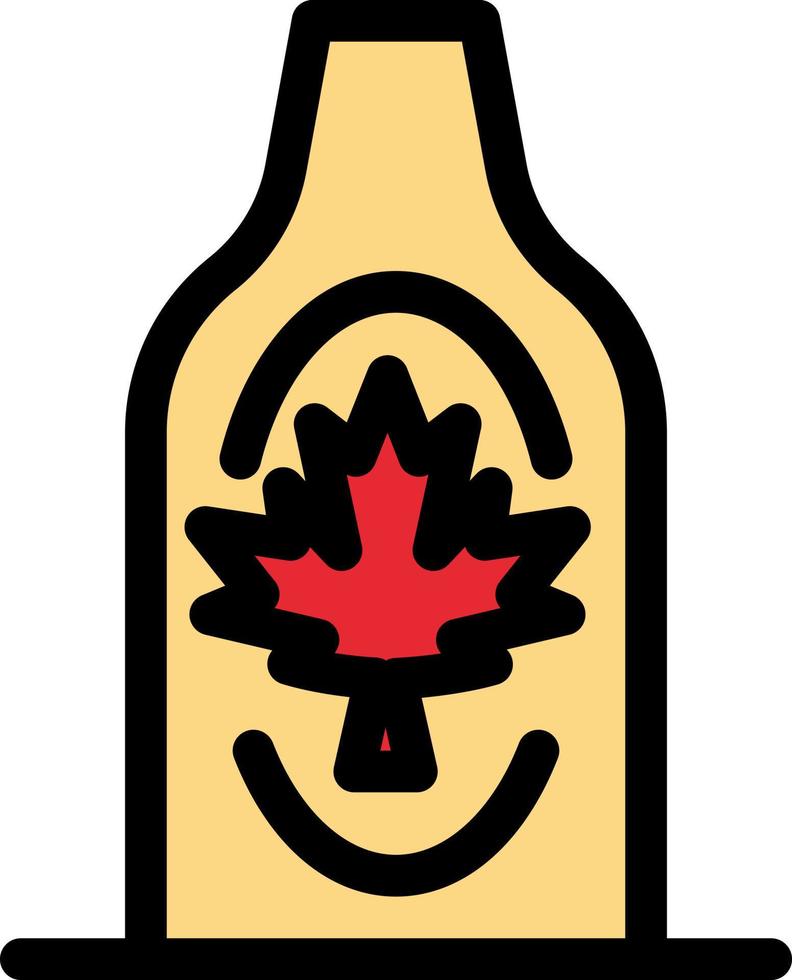 bottiglia autunno Canada foglia acero piatto colore icona vettore icona bandiera modello
