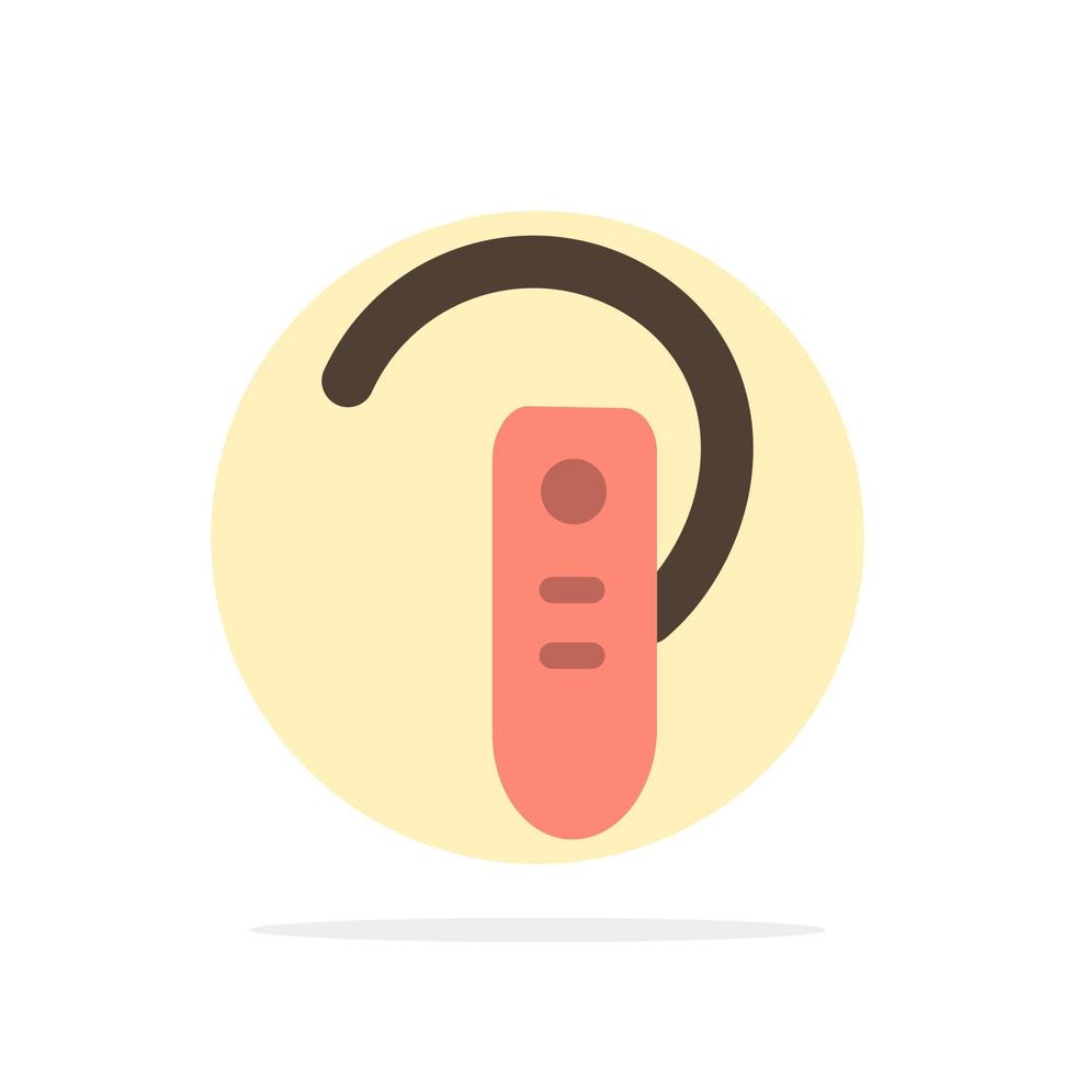 accessorio Bluetooth orecchio cuffie cuffia astratto cerchio sfondo piatto colore icona vettore