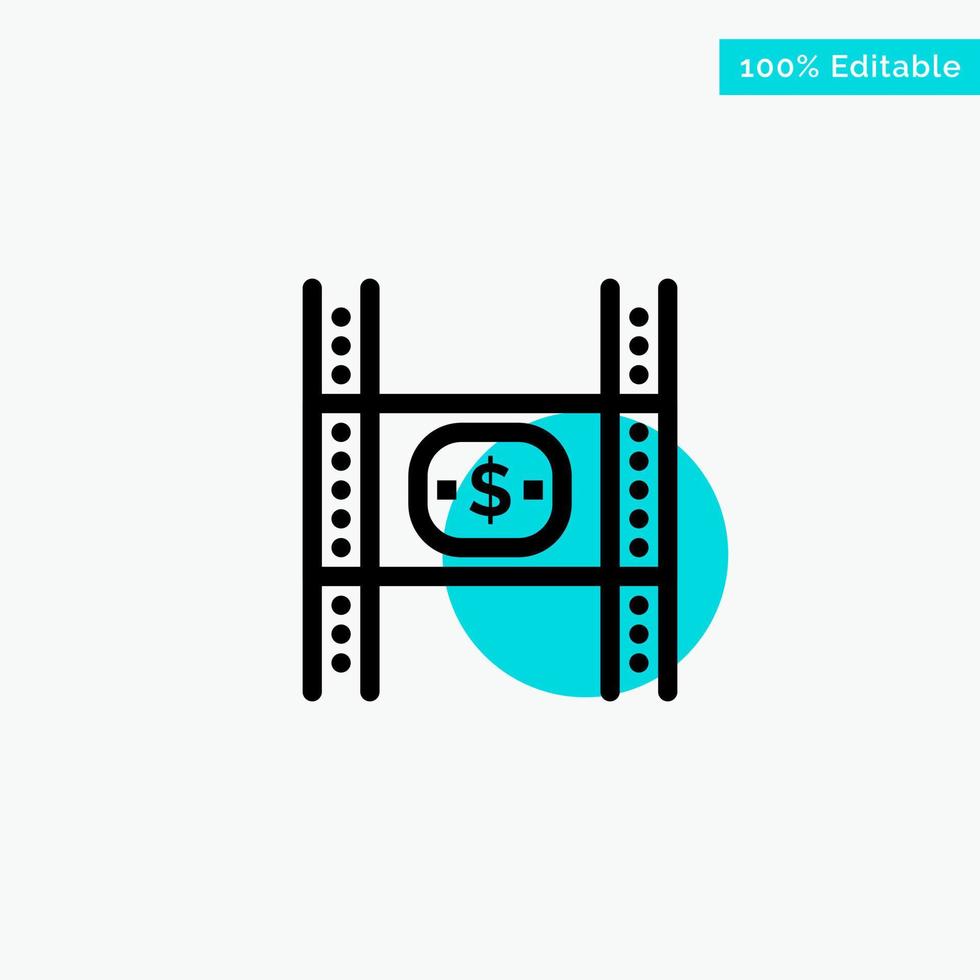 bilancio costi film i soldi film turchese evidenziare cerchio punto vettore icona