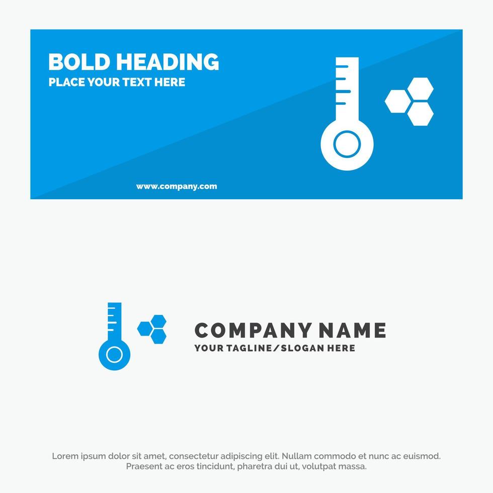 temperatura temperatura metro termometro solido icona sito web bandiera e attività commerciale logo modello vettore