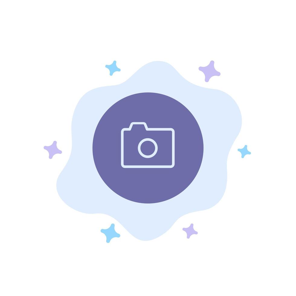 telecamera Immagine di base ui blu icona su astratto nube sfondo vettore