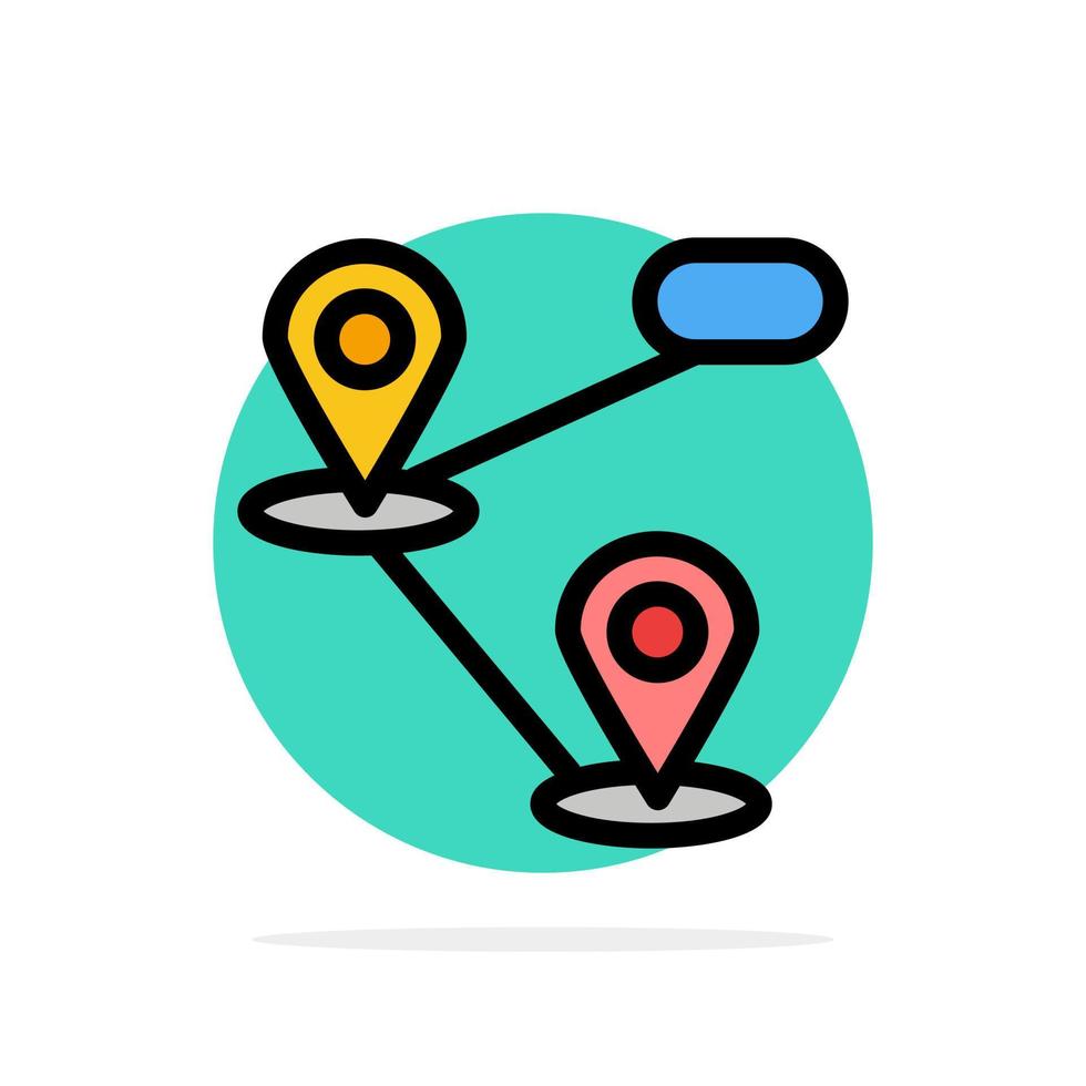 GPS Posizione carta geografica astratto cerchio sfondo piatto colore icona vettore