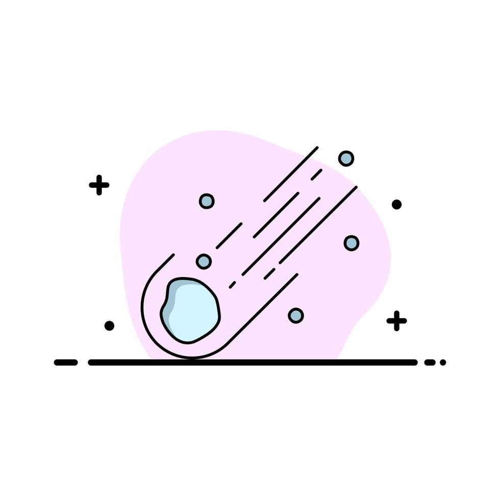 asteroide astronomia meteora spazio cometa piatto colore icona vettore