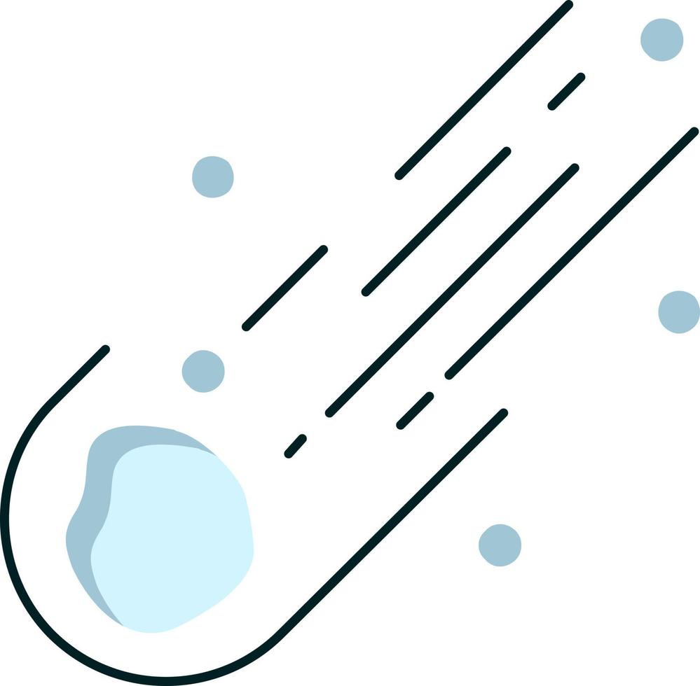 asteroide astronomia meteora spazio cometa piatto colore icona vettore