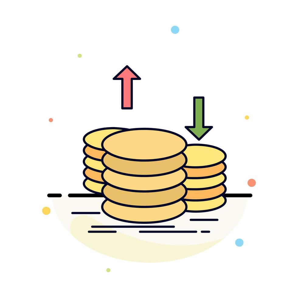 monete finanza capitale oro reddito piatto colore icona vettore