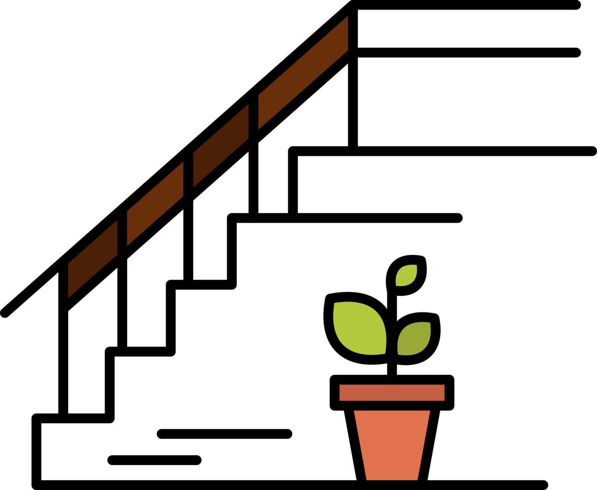 le scale di sopra pavimento palcoscenico casa piatto colore icona vettore icona bandiera modello