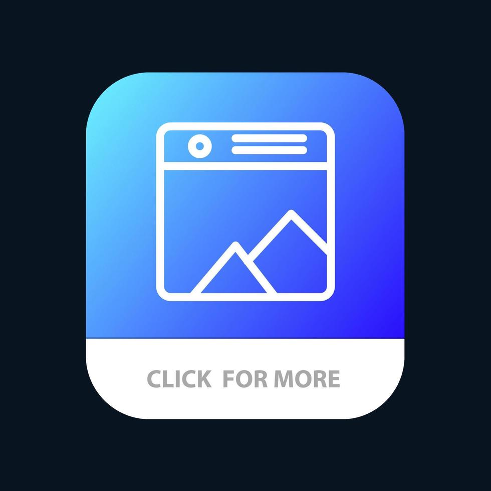 Immagine foto galleria ragnatela mobile App pulsante androide e ios linea versione vettore