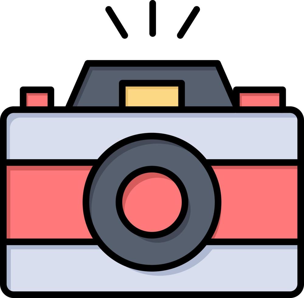 telecamera Immagine foto immagine piatto colore icona vettore icona bandiera modello