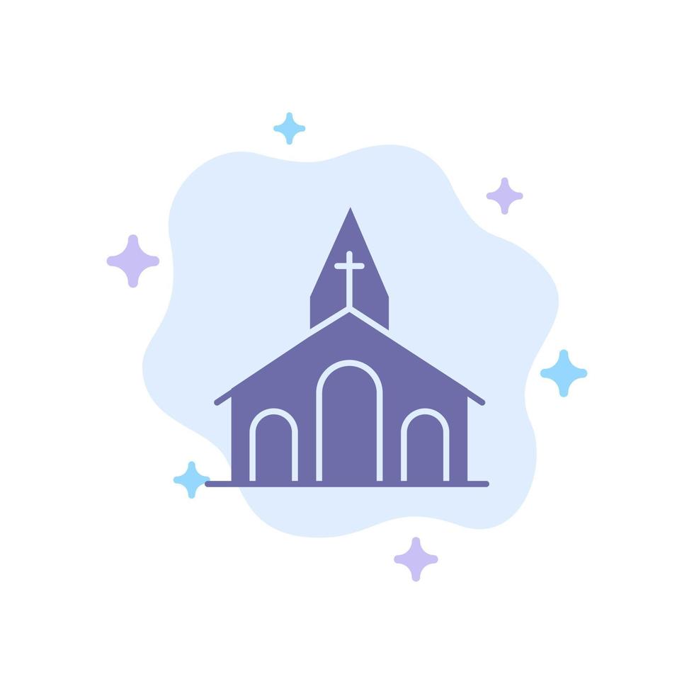Chiesa celebrazione cristiano attraversare Pasqua blu icona su astratto nube sfondo vettore