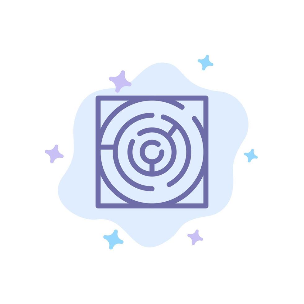 labirinto carta geografica labirinto strategia modello blu icona su astratto nube sfondo vettore