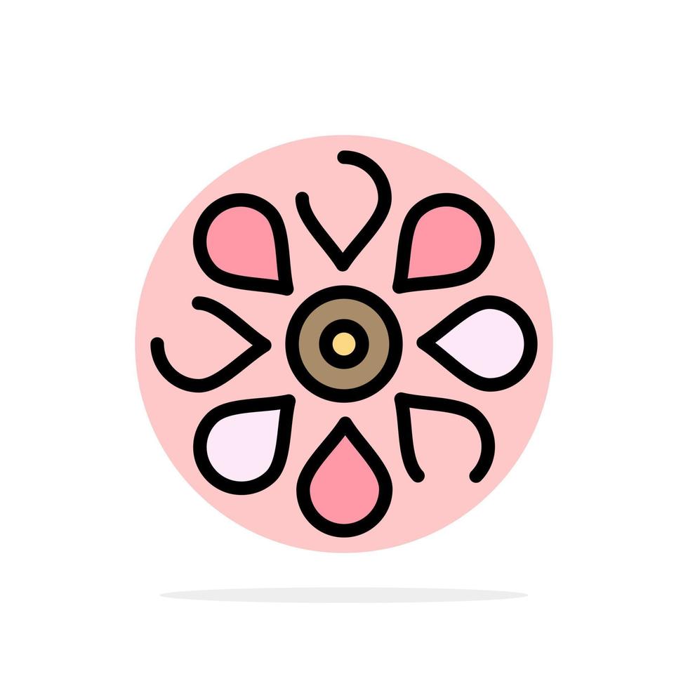 fiore sole fiore floreale natura primavera astratto cerchio sfondo piatto colore icona vettore