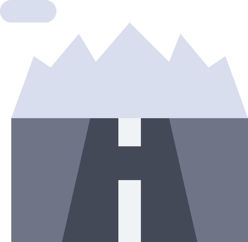 paesaggio montagne scenario strada piatto colore icona vettore icona bandiera modello