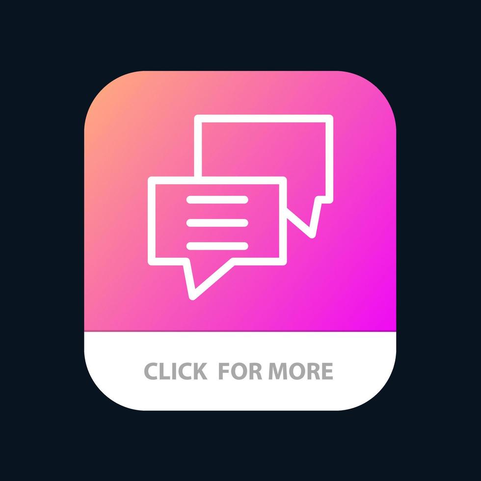 bolle Chiacchierare cliente discutere gruppo mobile App pulsante androide e ios linea versione vettore