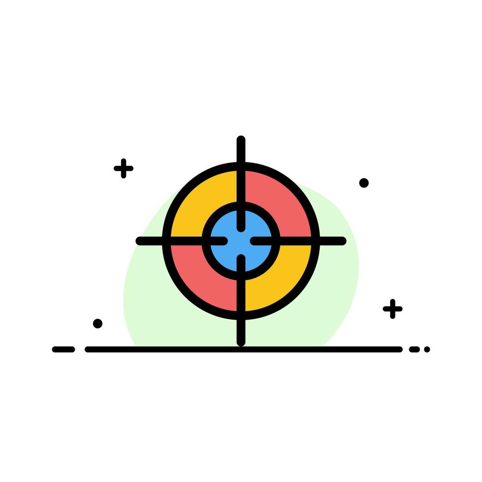 bersaglio scopo interfaccia attività commerciale piatto linea pieno icona vettore bandiera modello