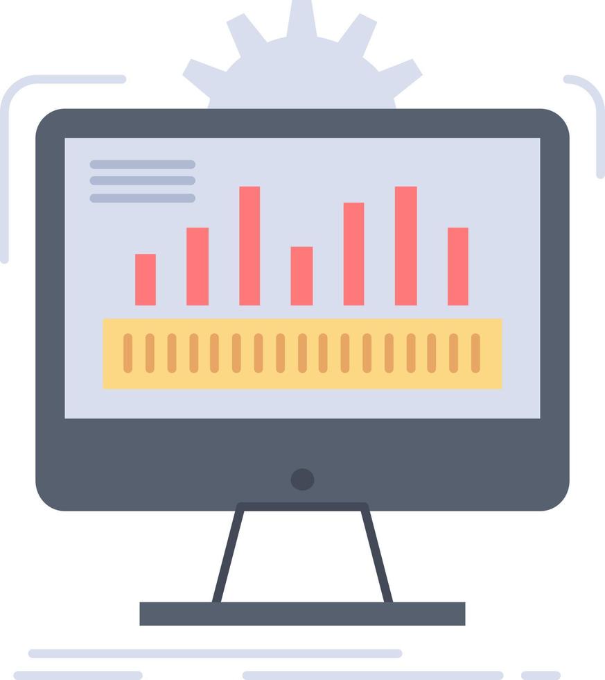 pannello di controllo Admin tenere sotto controllo monitoraggio in lavorazione piatto colore icona vettore