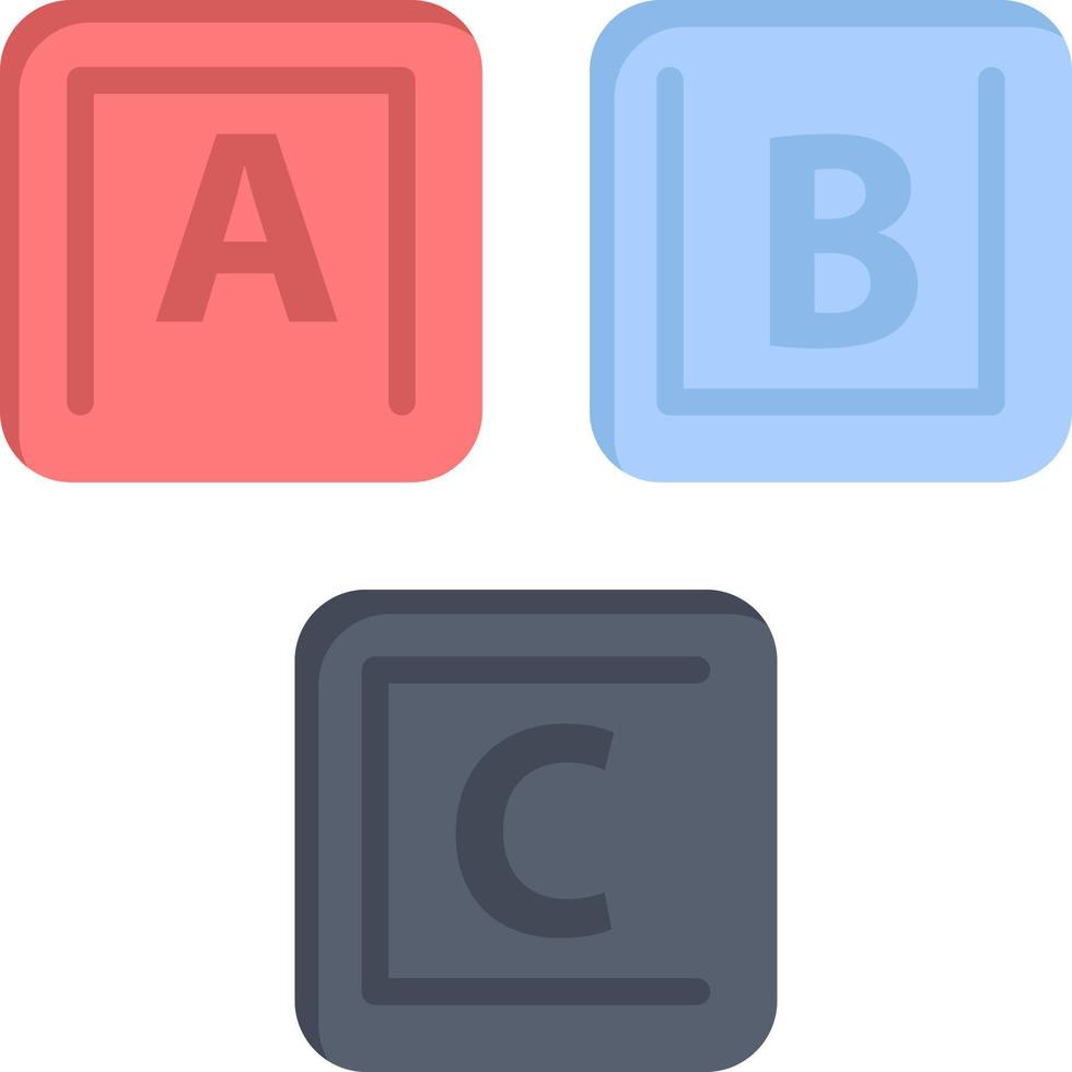 abc blocchi di base alfabeto conoscenza piatto colore icona vettore icona bandiera modello