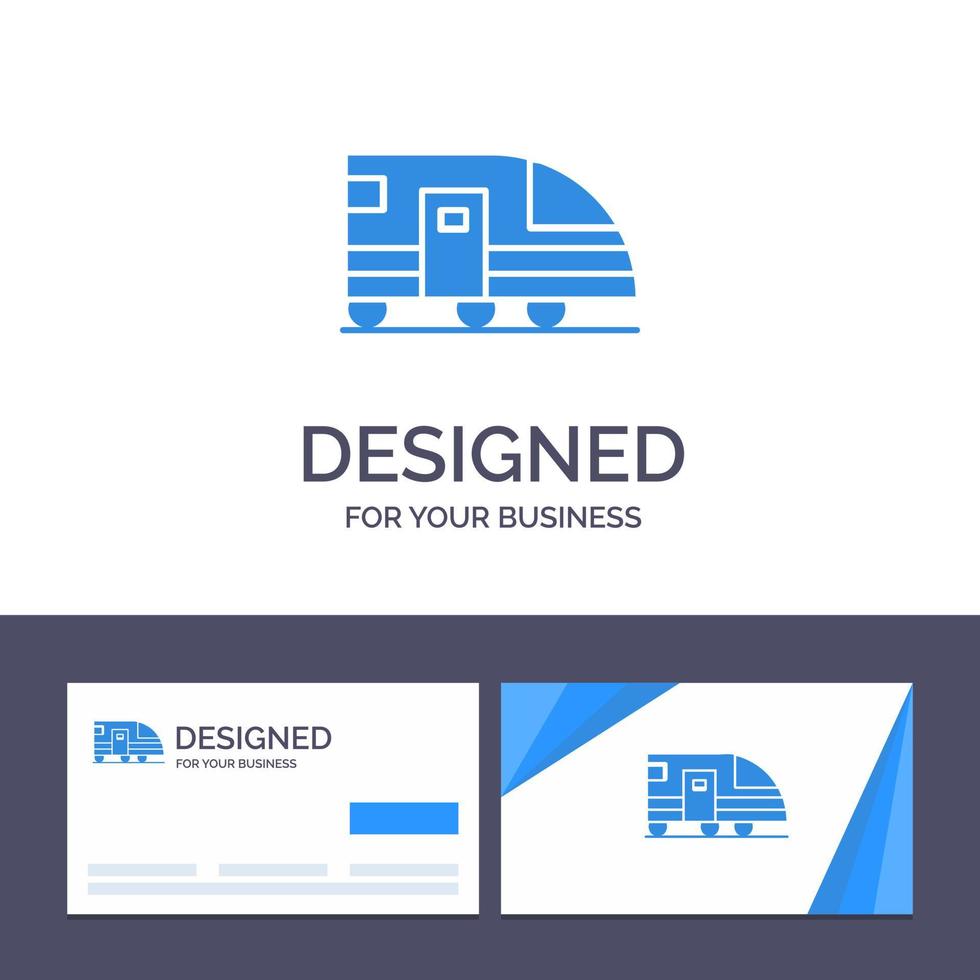 creativo attività commerciale carta e logo modello stazione metropolitana treno mezzi di trasporto vettore illustrazione
