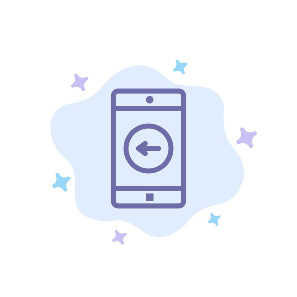applicazione mobile mobile applicazione sinistra blu icona su astratto nube sfondo vettore
