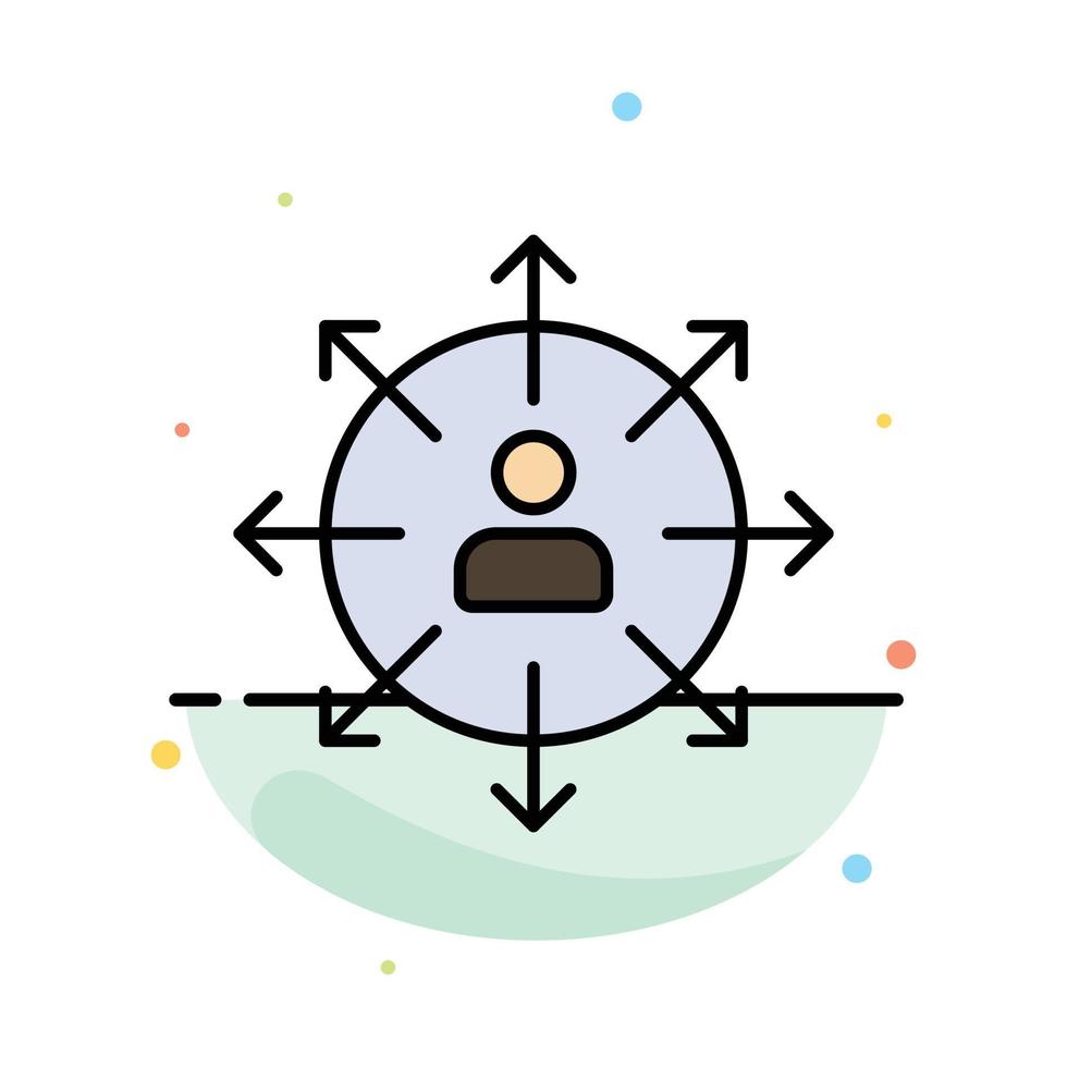 direzione frecce carriera dipendente umano persona modi astratto piatto colore icona modello vettore