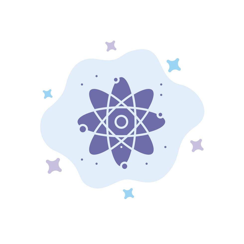 atomo energia energia laboratorio blu icona su astratto nube sfondo vettore