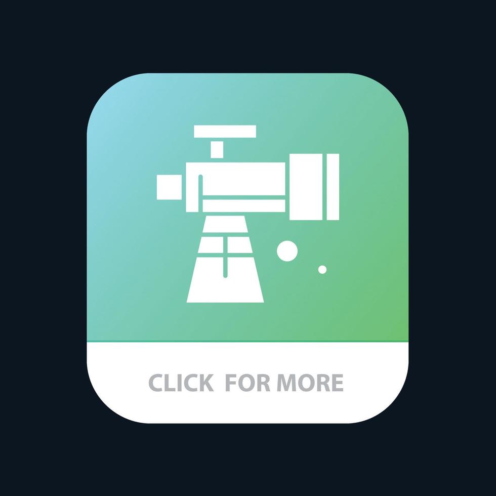 astronomia scopo spazio telescopio mobile App pulsante androide e ios glifo versione vettore