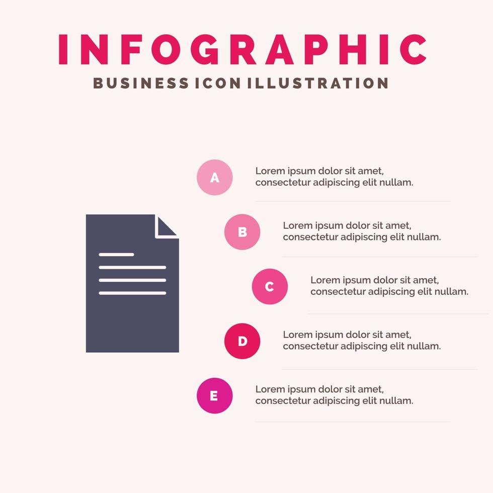 file testo dati rapporto solido icona infografica 5 passaggi presentazione sfondo vettore