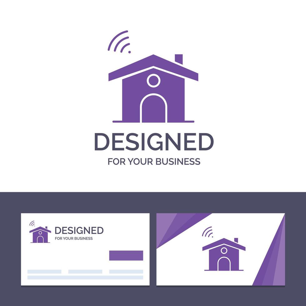 creativo attività commerciale carta e logo modello Wi-Fi servizio segnale Casa vettore illustrazione