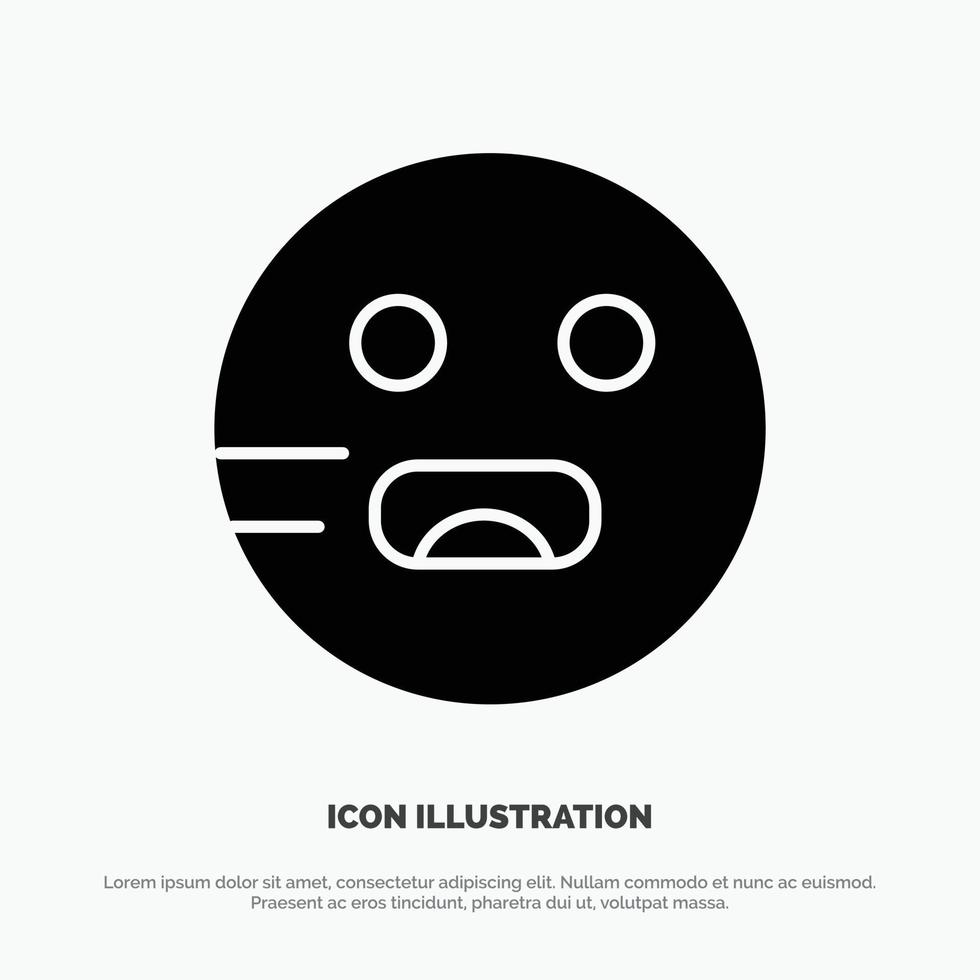 emoji emoticon Affamato scuola solido glifo icona vettore