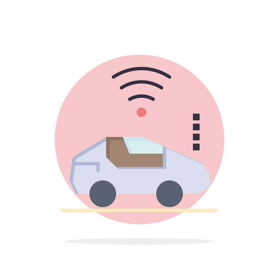 auto auto Wi-Fi segnale astratto cerchio sfondo piatto colore icona vettore