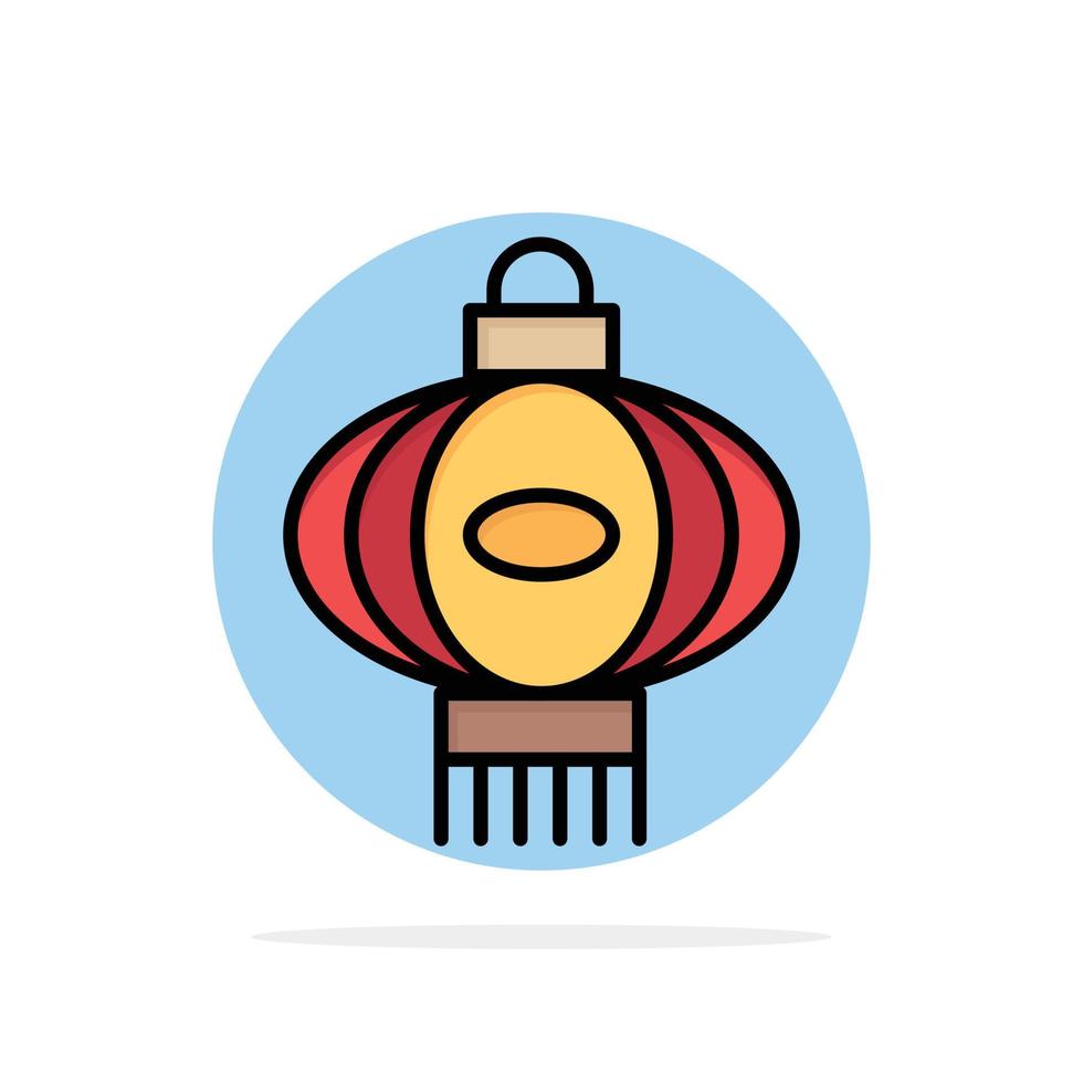 lanterna leggero Cina Cinese astratto cerchio sfondo piatto colore icona vettore