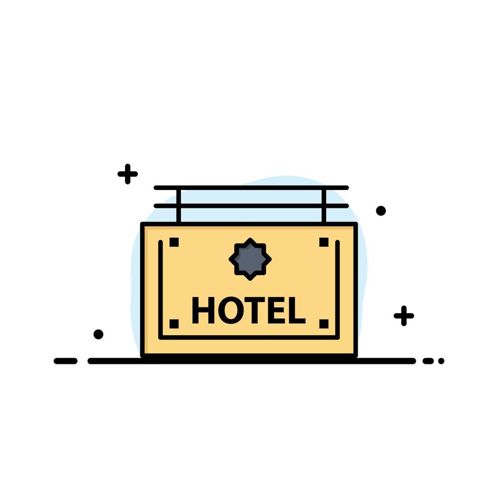 Hotel cartello tavola direzione attività commerciale logo modello piatto colore vettore